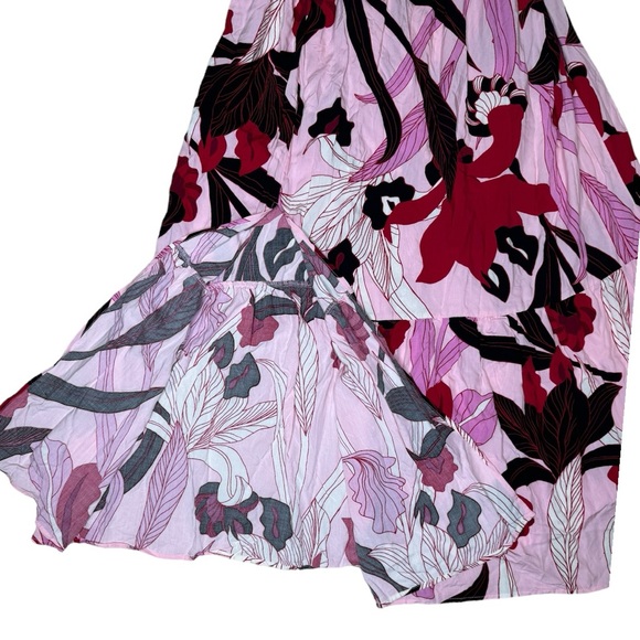 Eloquii Tropical Wrap Bodice Maxi Dress sz 20 NWT Pink Black - Picture 9 of 12